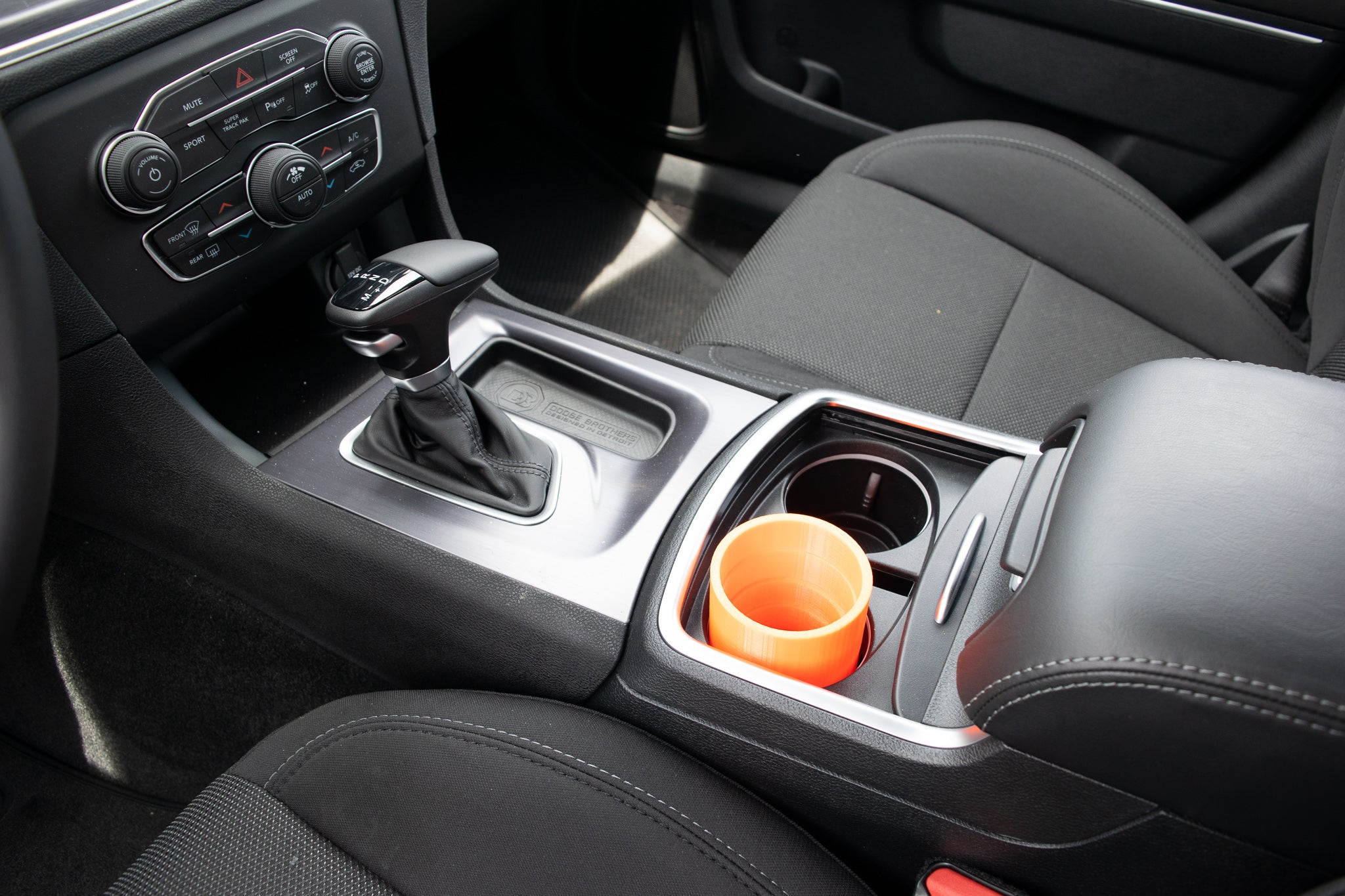 orange skinny can holder in new dodge charger