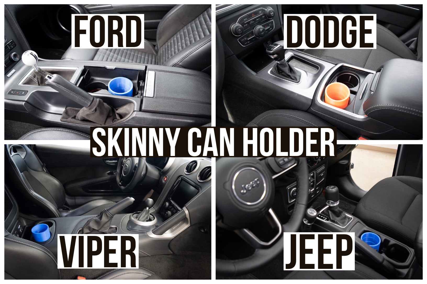 Skinny Can Holder adapter for ford dodge viper jeep any car